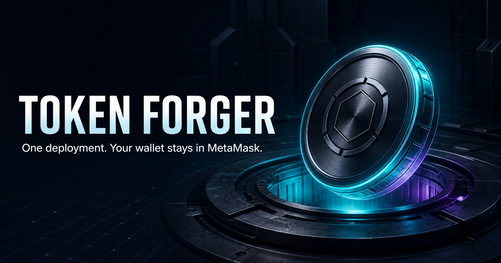 Token Forger: one deployment, with your wallet remaining in MetaMask.